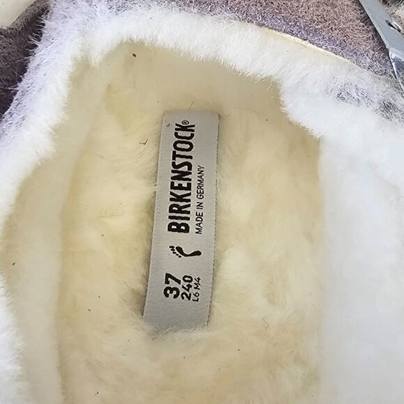 Birkenstock Womens Milano Shearling Sandals, Faded Purple, Narrow,Suede, 37 / 6 - Picture 2 of 8